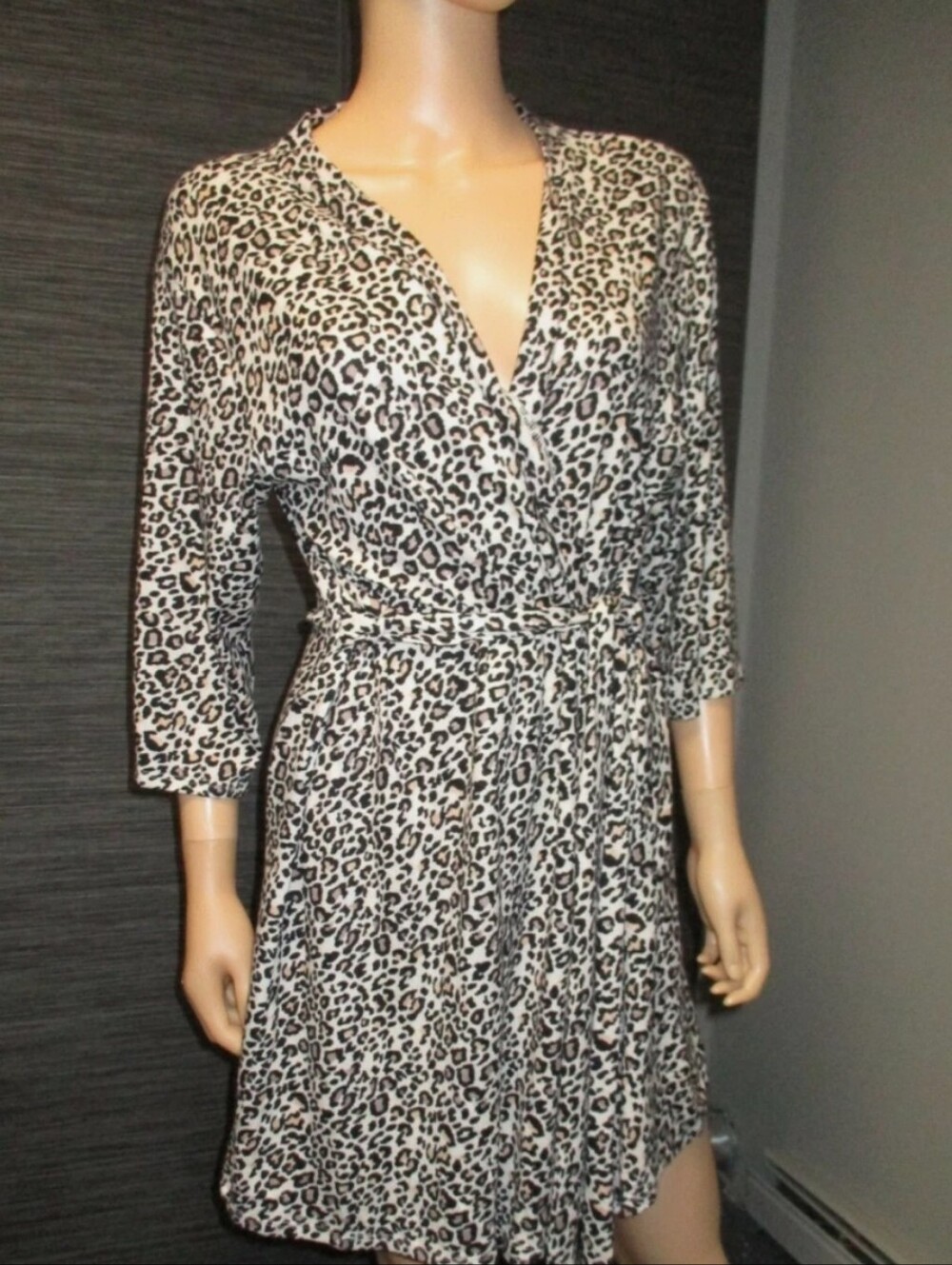 Rene Rofe Womens Leopard Print Bathrobe - Size L